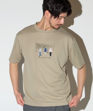 リサイクルポリエステル刺繍プリントTシャツ