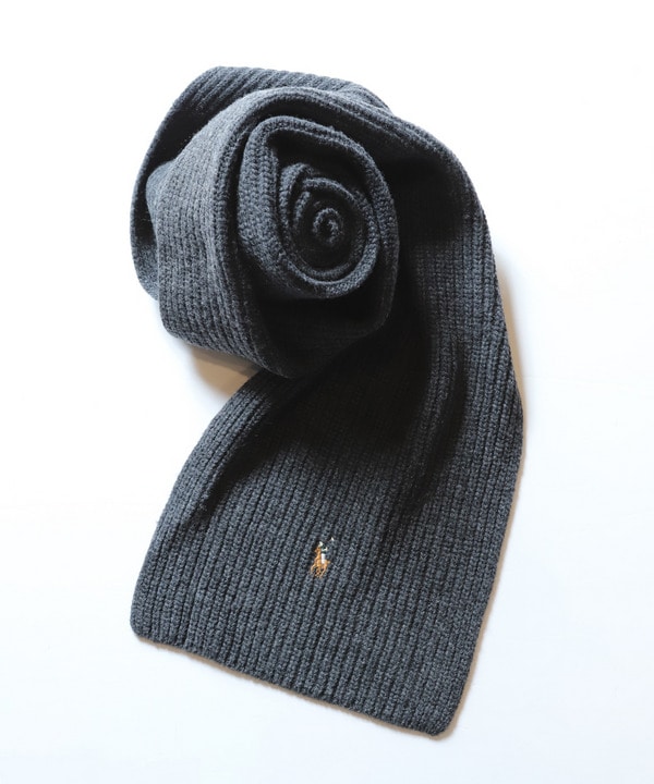 【POLO RALPH LAUREN】SIGNATURE KNIT SCARF 詳細画像 チャコールグレー 1