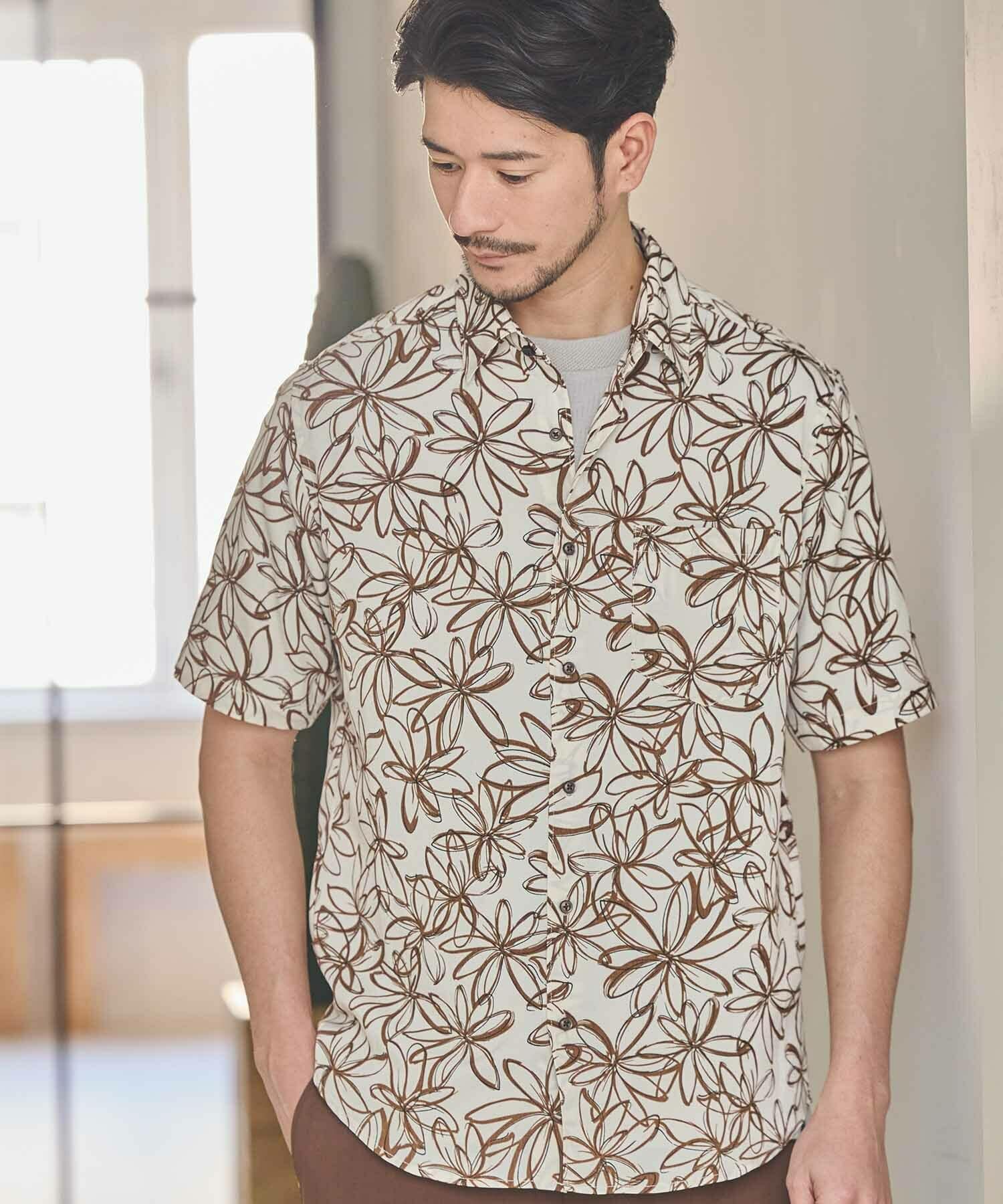 フラワー柄プリントレギュラーカラー半袖シャツ｜メンズファッション通販 MEN'S BIGI ONLINE STORE (メンズビギ オンラインストア)