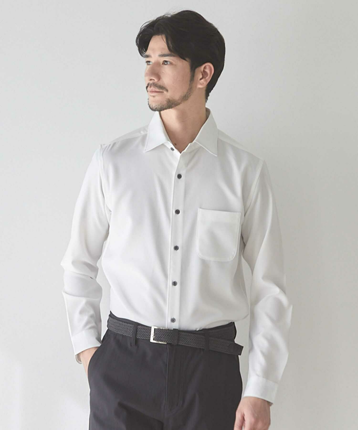 【希少！！】 ストレッチカチオンワイドカラーシャツ｜メンズファッション通販 トップス