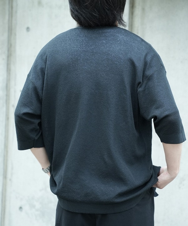 ＊WEB限定 シアーストライプルーズフィット5分袖カーディガン 詳細画像 5