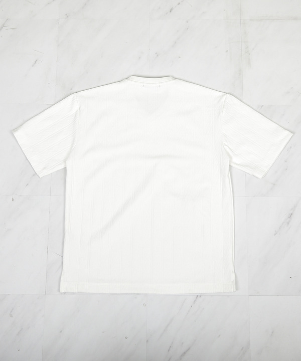 ストライプウェーブジャガード VネックTシャツ 詳細画像 4
