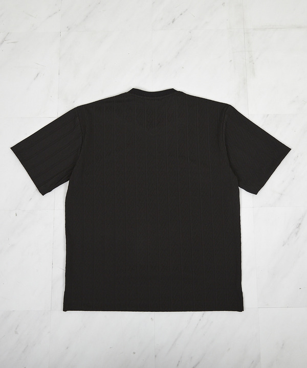ストライプウェーブジャガード VネックTシャツ 詳細画像 8