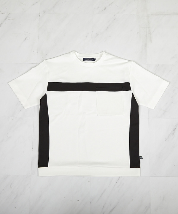 【接触冷感】キシリトールパネル切り替えポンチTシャツ 詳細画像 ホワイト 1