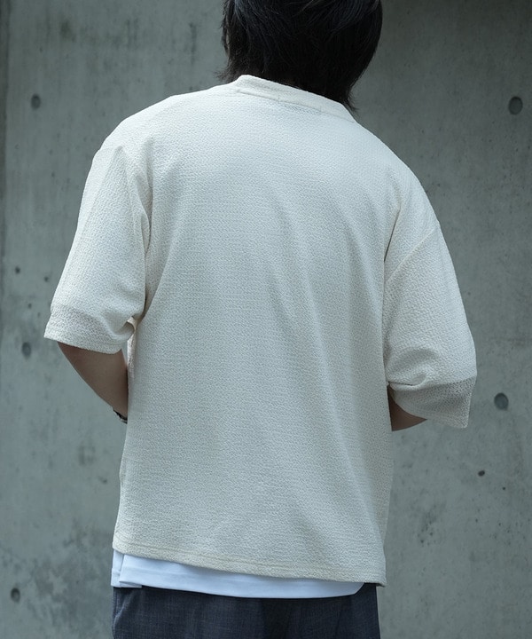 *WEB限定 シアー ジャガード 5分袖 ボタンレスカーディガン 詳細画像 10