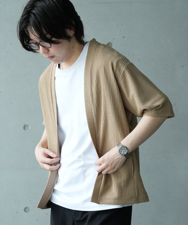 *WEB限定 シアー ジャガード 5分袖 ボタンレスカーディガン 詳細画像 12