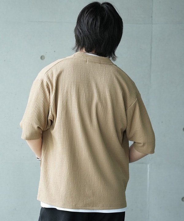 *WEB限定 シアー ジャガード 5分袖 ボタンレスカーディガン 詳細画像 14