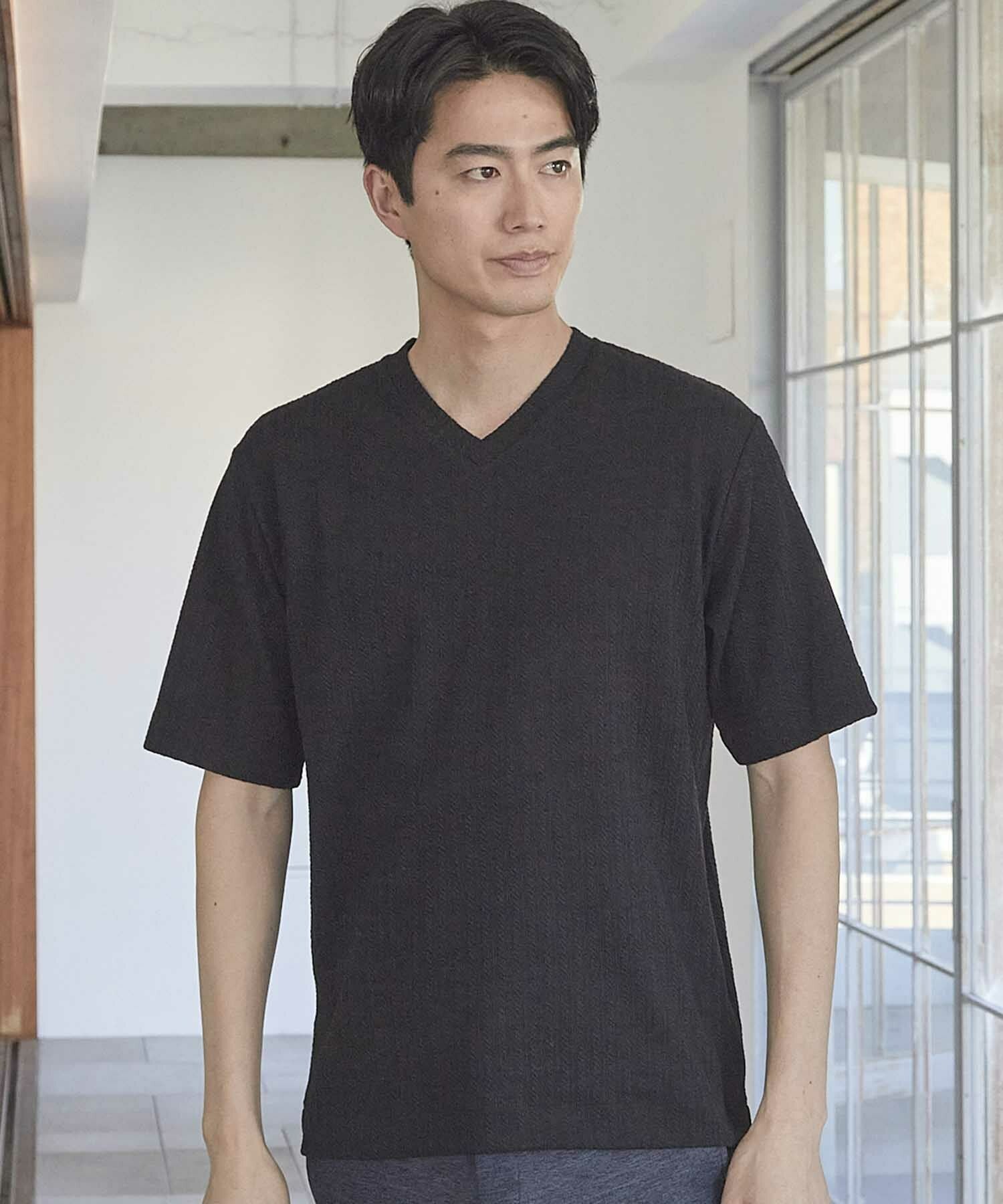 ツイストストライプJQDVネックT｜メンズファッション通販 MEN'S BIGI