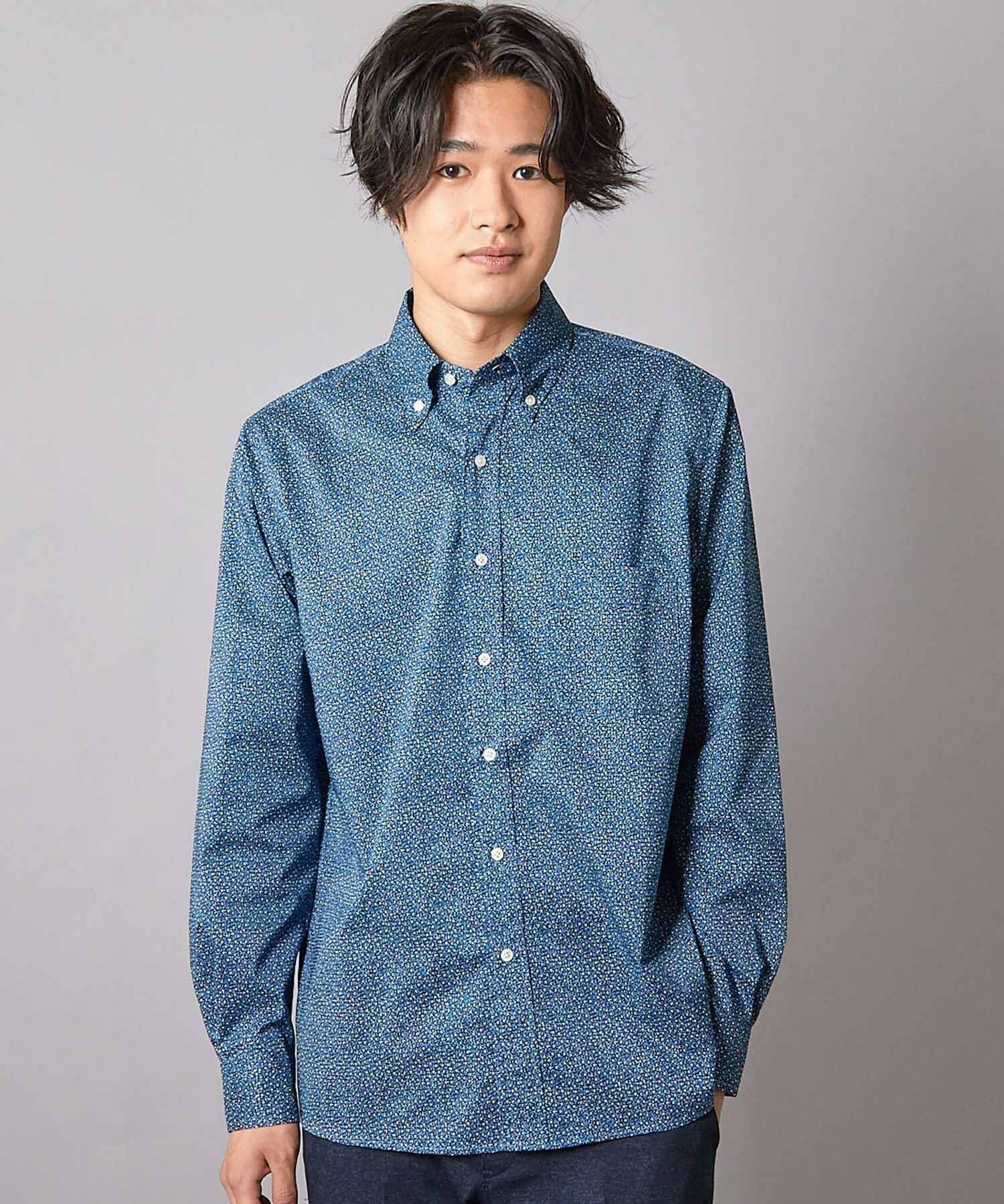 【関税込み】BLUEMARBLE ブラック フラワー プリントTシャツ レギュラーフィットクールタッチ フラワープリントシャツ