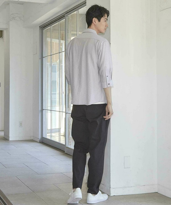 タックストライプローン7分袖シャツ 詳細画像 10