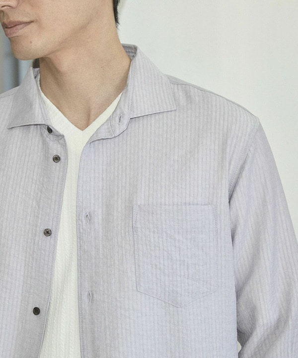 タックストライプローン7分袖シャツ 詳細画像 7