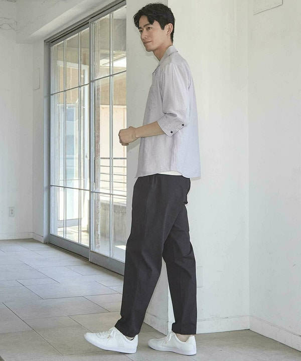 タックストライプローン7分袖シャツ 詳細画像 9