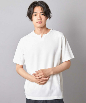 リンクスジャガード キーネックTシャツ