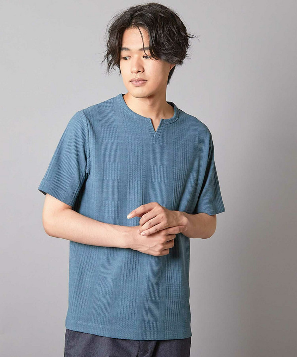 リンクスジャガード キーネックTシャツ 詳細画像 11