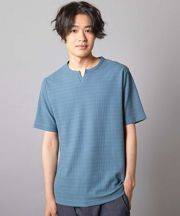 リンクスジャガード キーネックTシャツ 詳細画像 12