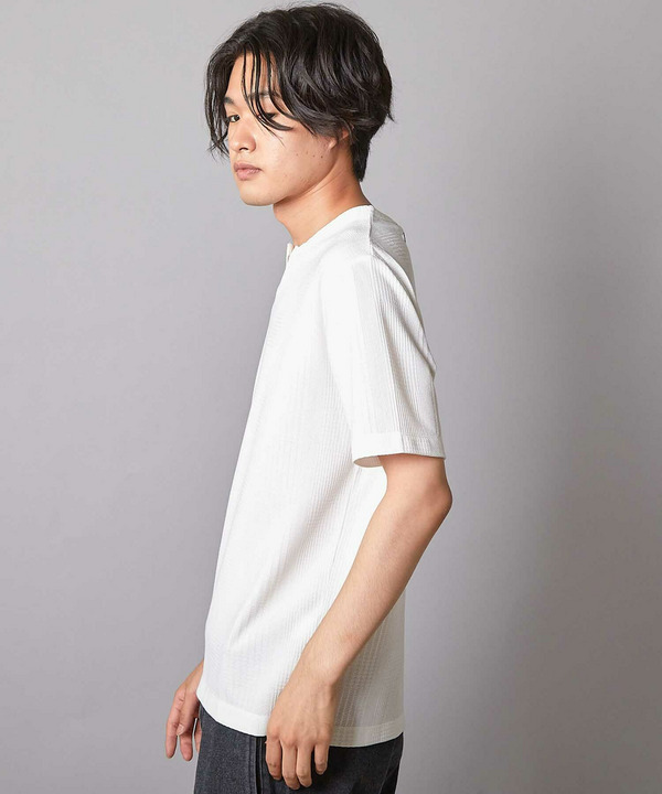 リンクスジャガード キーネックTシャツ 詳細画像 3