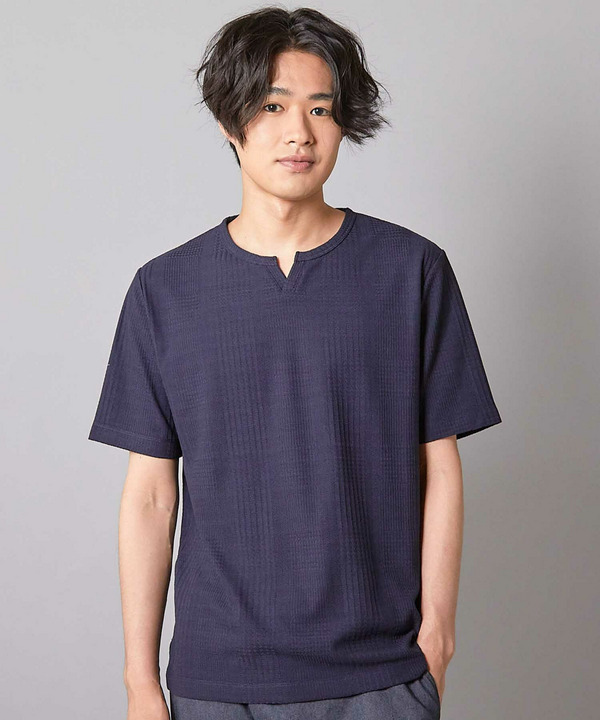 リンクスジャガード キーネックTシャツ 詳細画像 6