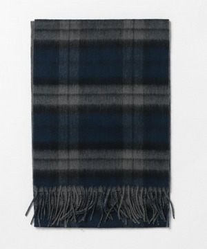 カシミア混リバーシブルチェックマフラー