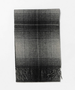 カシミア混リバーシブルチェックマフラー