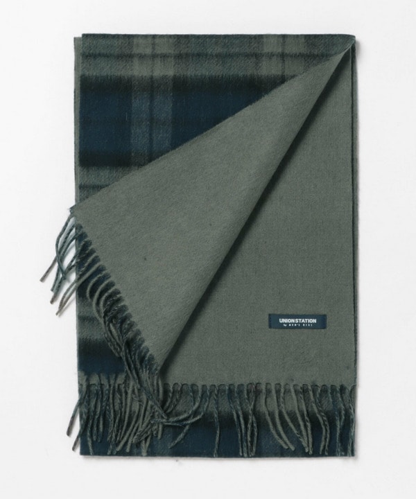 カシミア混リバーシブルチェックマフラー 詳細画像 2