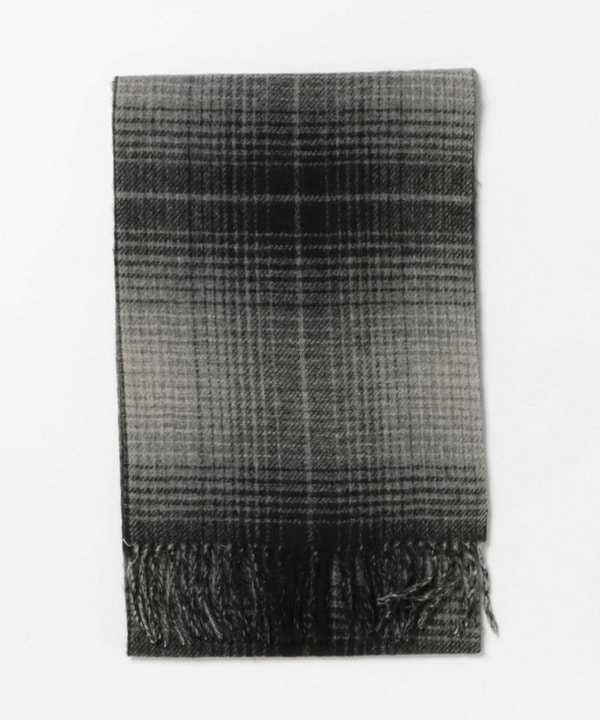 カシミア混リバーシブルチェックマフラー 詳細画像 ブラック 1