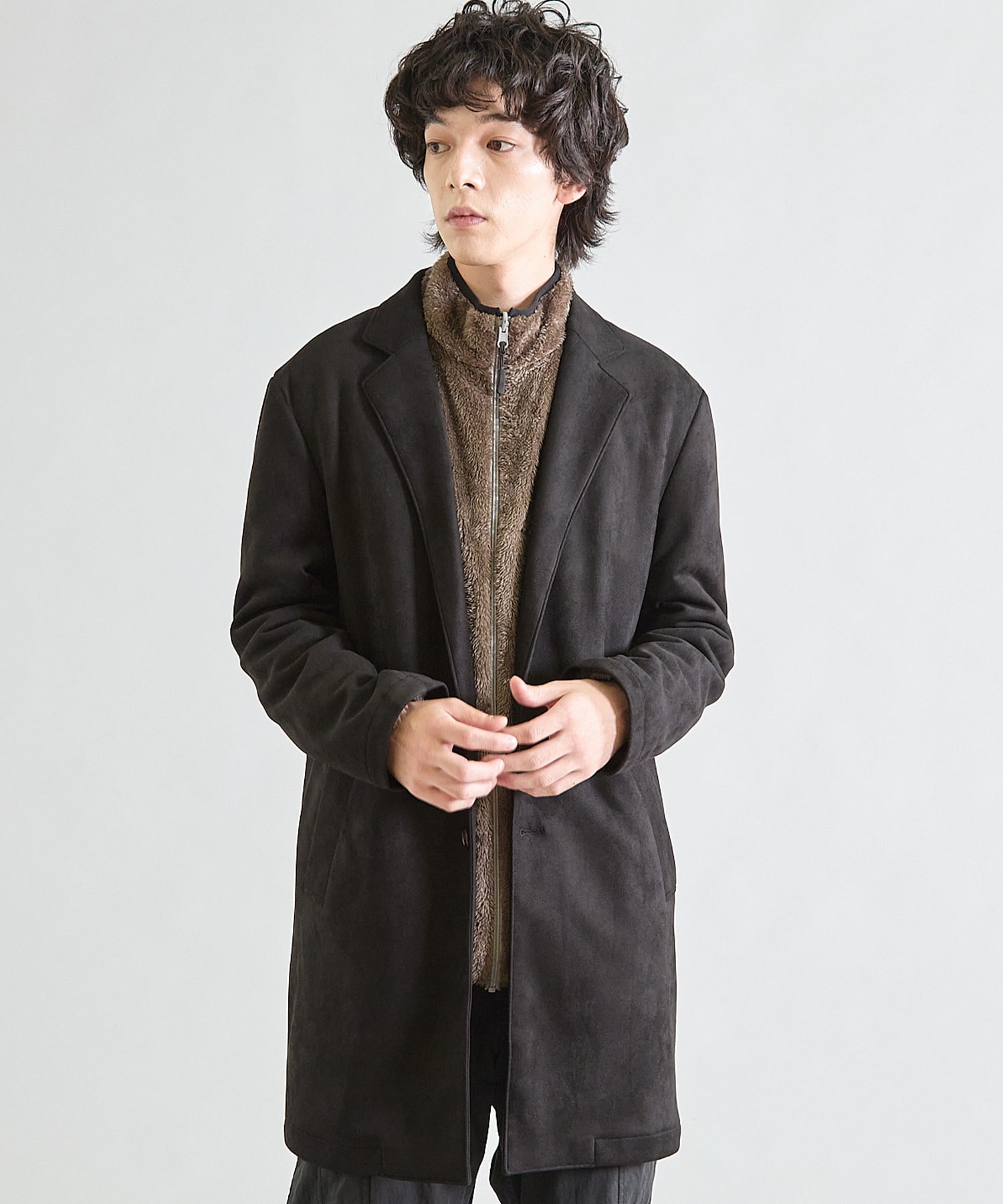 ビーガンスウェード チェスターコート｜メンズファッション通販 MEN'S