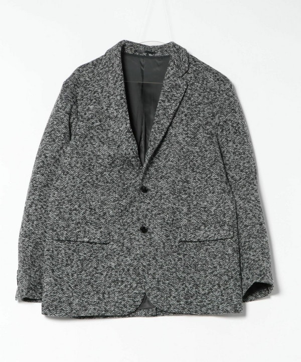 メランジニット風テーラードジャケット 詳細画像 ブラック 1