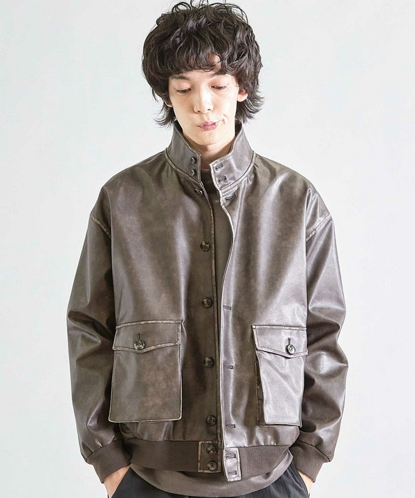 ビーガンレザースタンドブルゾン 詳細画像 10