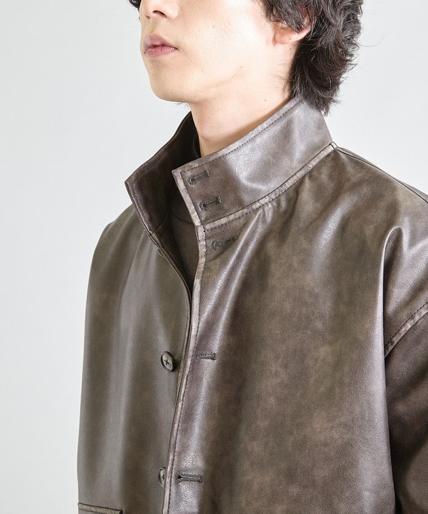 ビーガンレザースタンドブルゾン 詳細画像 14