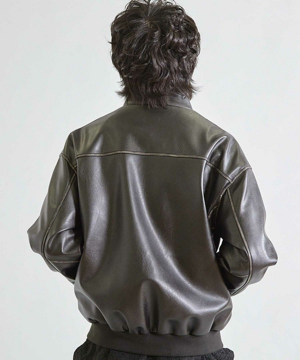ビーガンレザースタンドブルゾン 詳細画像 5