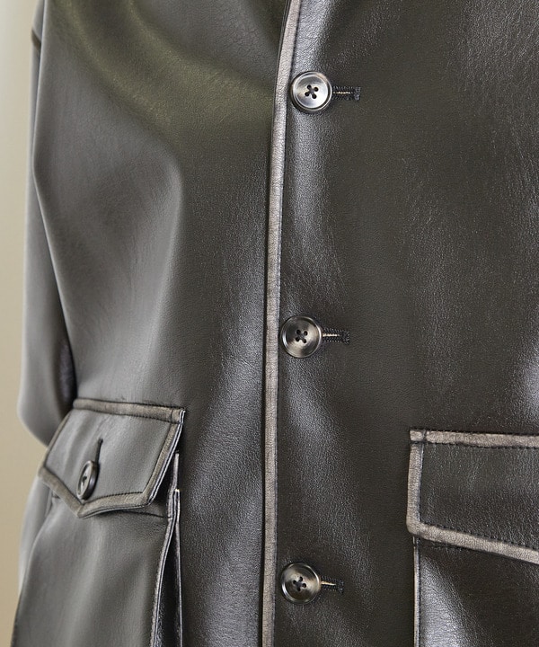 ビーガンレザースタンドブルゾン 詳細画像 8
