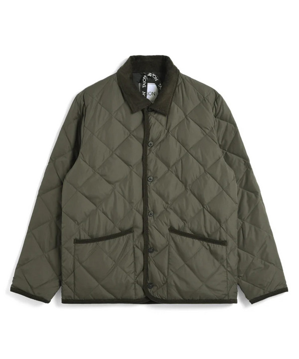 【TAION】シティ パイピングカラー ダウンカーディガン 詳細画像 ダークオリーブ 1