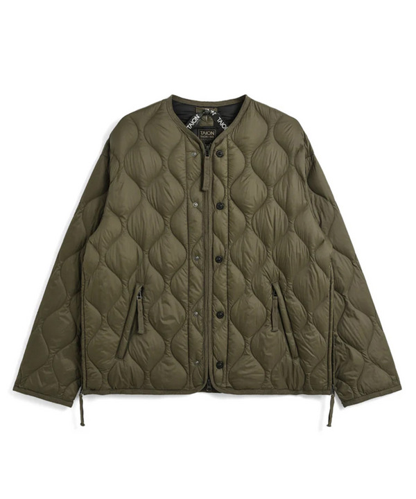 【TAION】ミリタリー M65 ライナーWジップ ショートダウンジャケット-ソフトシェル 詳細画像 ダークオリーブ 1
