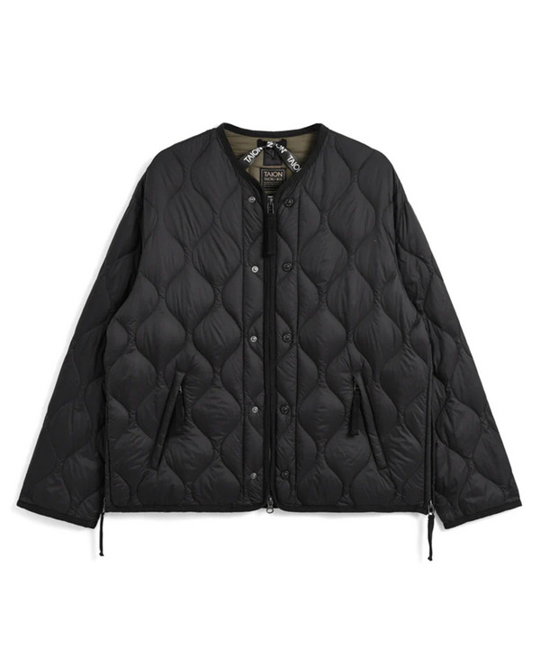 【TAION】ミリタリー M65 ライナーWジップ ショートダウンジャケット-ソフトシェル 詳細画像 ブラック 1