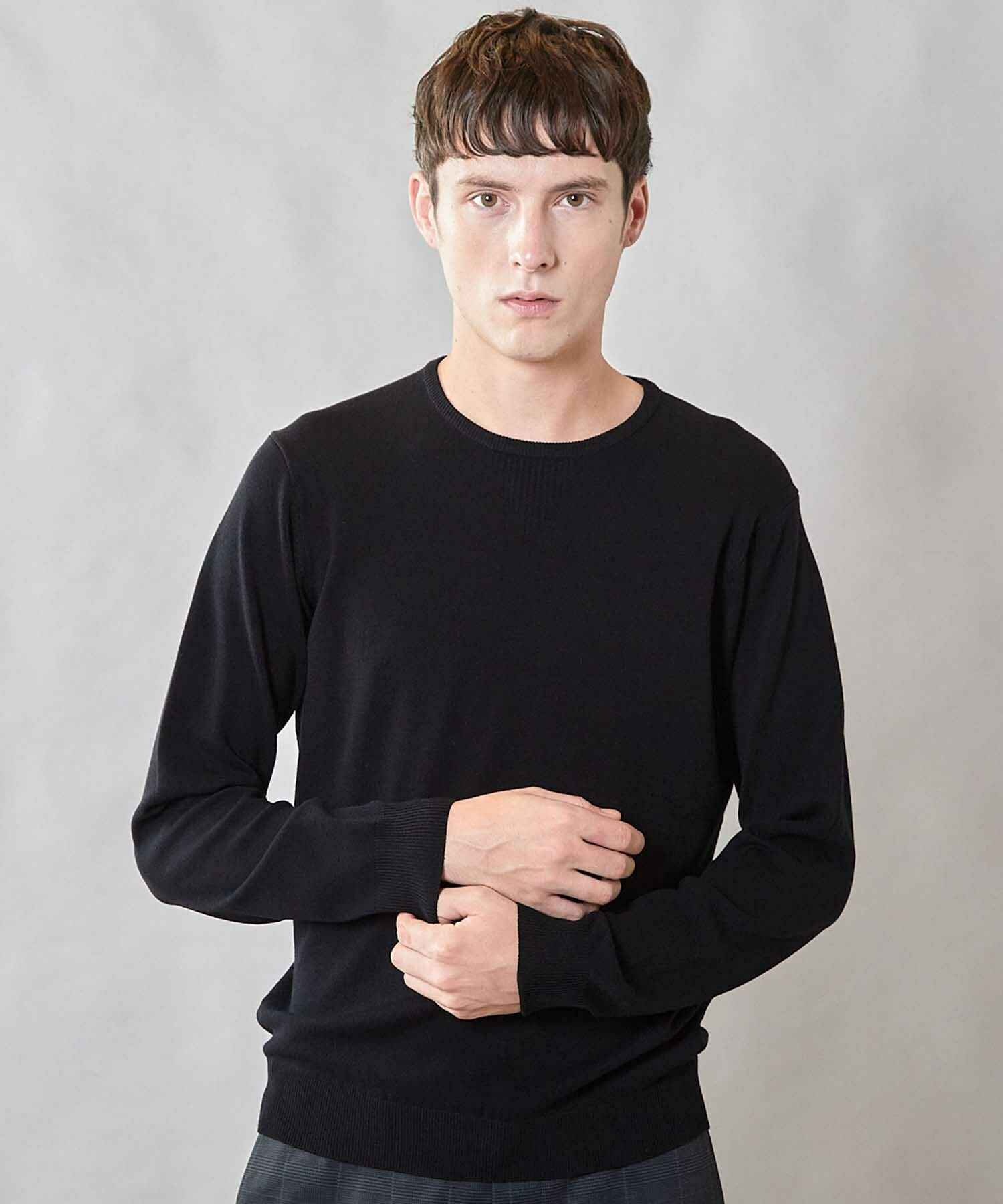 ゆるきー@ 吸湿・発熱・保温】ウォッシャブル クルーネック ニット｜メンズ