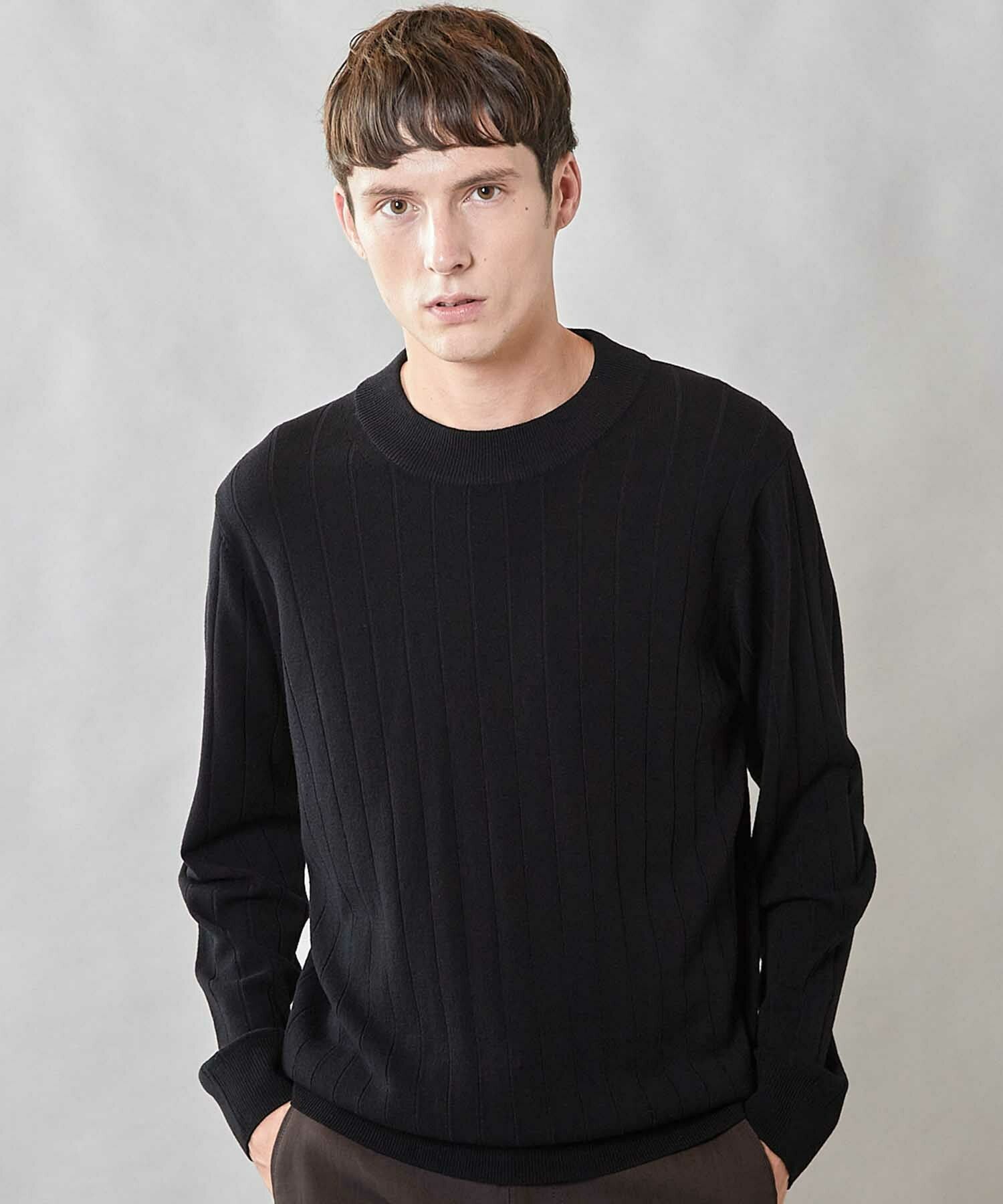 吸湿・発熱・保温】ウォッシャブル モックネックニット｜メンズ