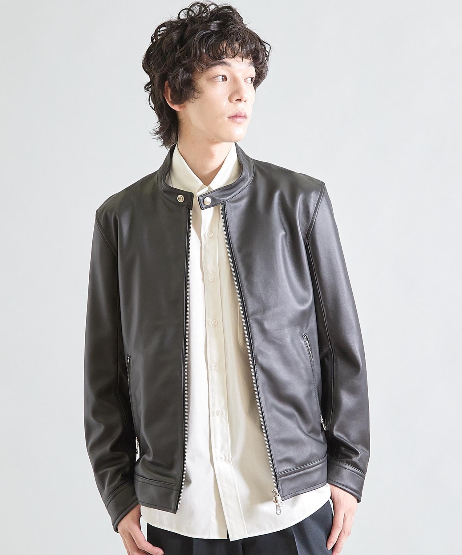 美品　メンズビギ　中綿入　シングルライダース　レザージャケット 羊革　ファー　4 シープナッパシングルライダース｜メンズファッション通販 MEN'S