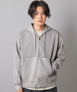 フェードポンチジップ ショート丈  ジップパーカー