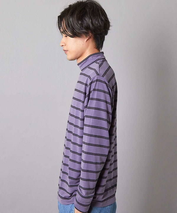 フェードジャガードボーダー モックネックTシャツ 詳細画像 2