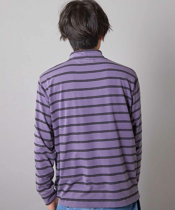 フェードジャガードボーダー モックネックTシャツ 詳細画像 8