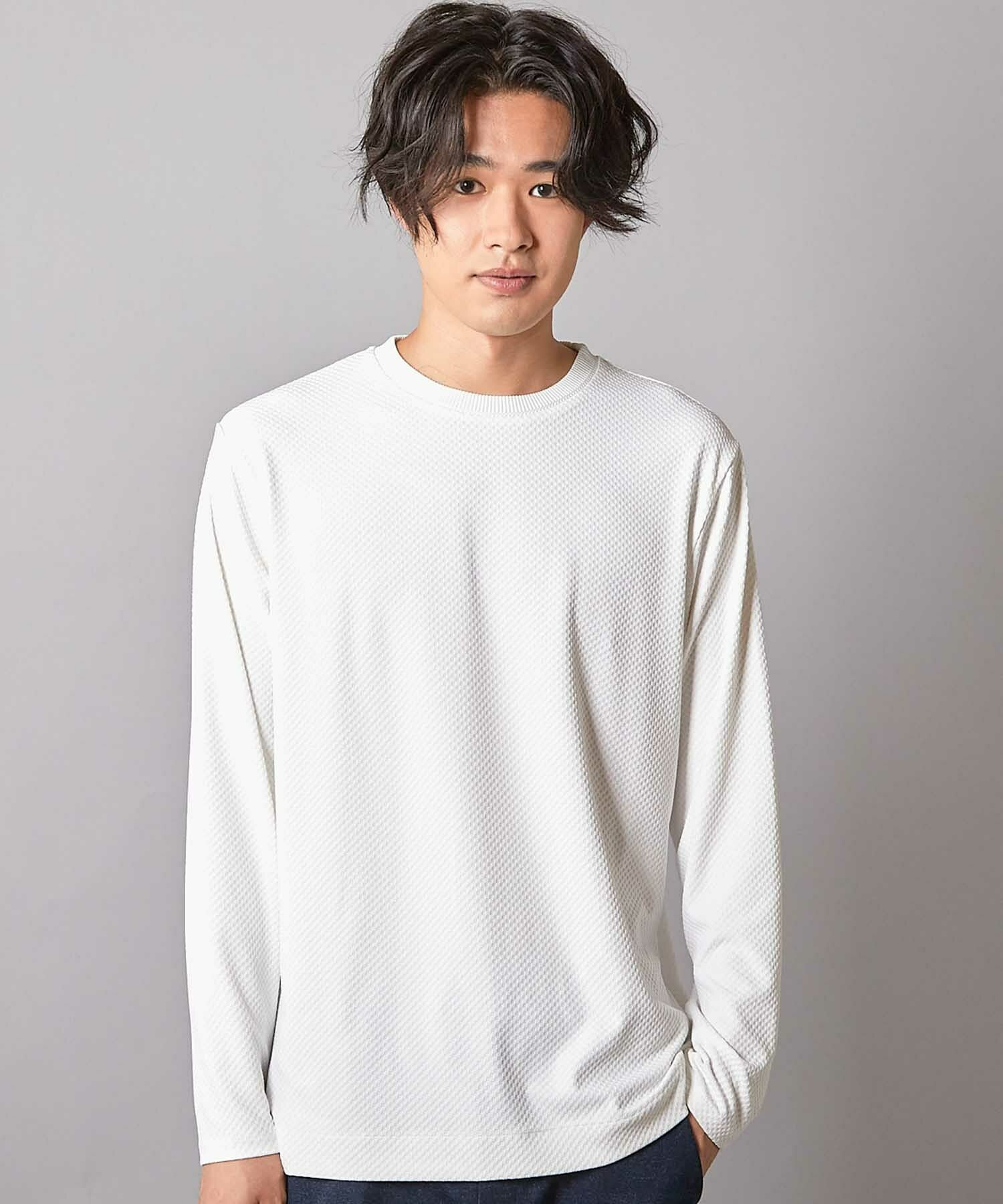 ふくれケーブルクルーネックロンＴ ふくれケーブル クルーネック長袖Tシャツ[品番：TKQJ0023097