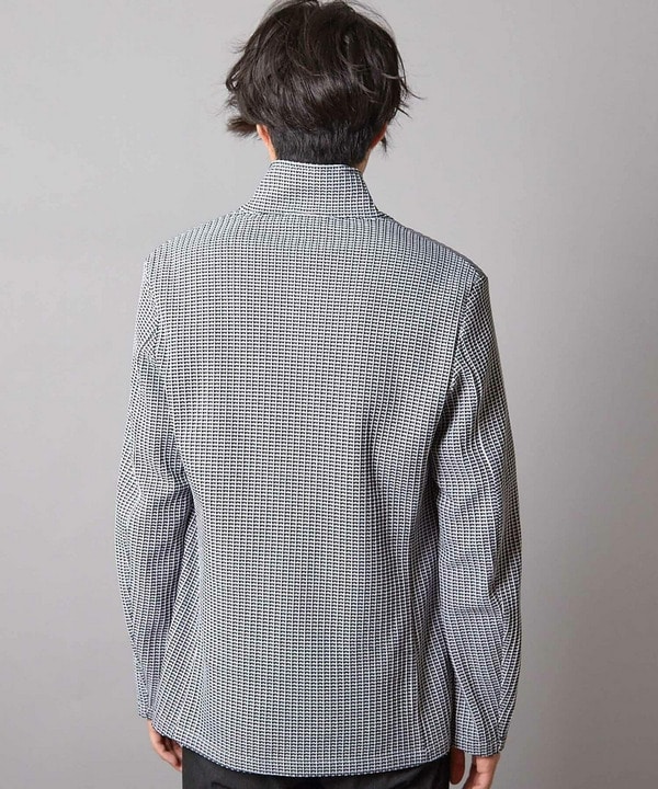 ワッフルニットジャガード スタンドカラージャケット 詳細画像 11