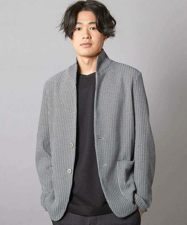 ニットJQDスタンドカラーJKT 詳細画像 ホワイト&times;ブラック 1