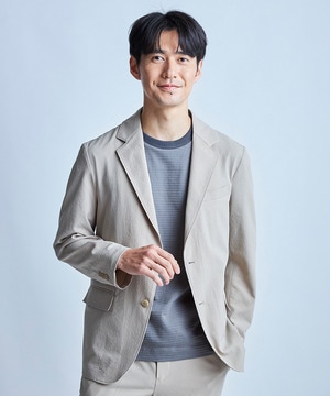 テックチリメンテーラードジャケット