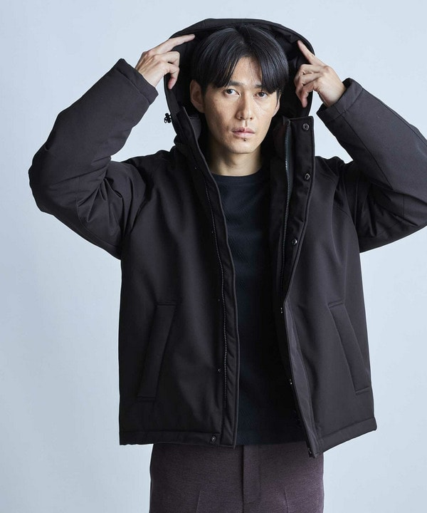 【撥水加工】ツイル中綿アーミーフーデッドジャケット 詳細画像 2