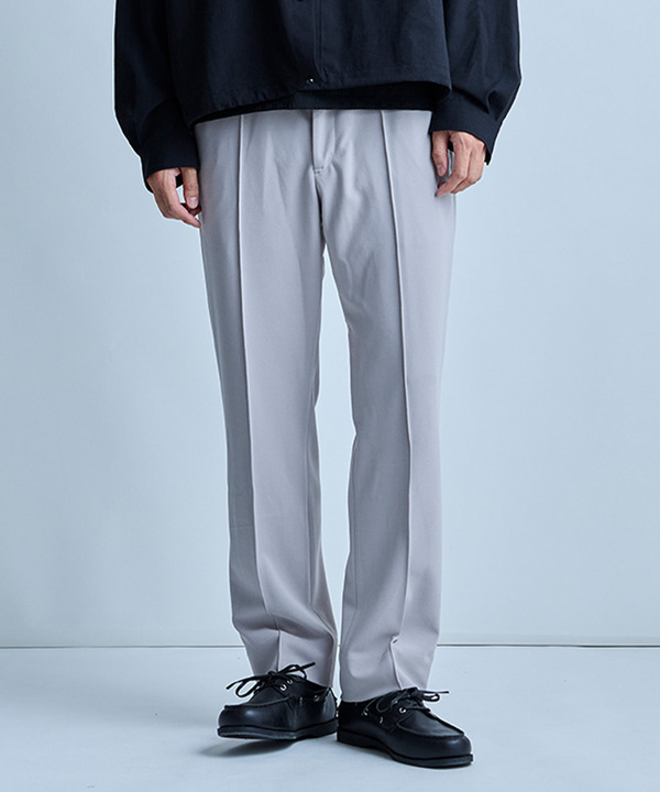 【イージーケア】センタークリースピンタック ジャージパンツ 詳細画像 グレー 1