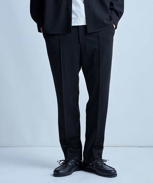 【イージーケア】センタークリースピンタック ジャージパンツ 詳細画像 ブラック 1