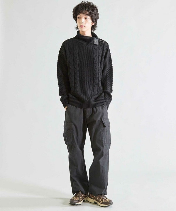 【ウォッシャブル素材】ドクターネックケーブルニット 詳細画像 10