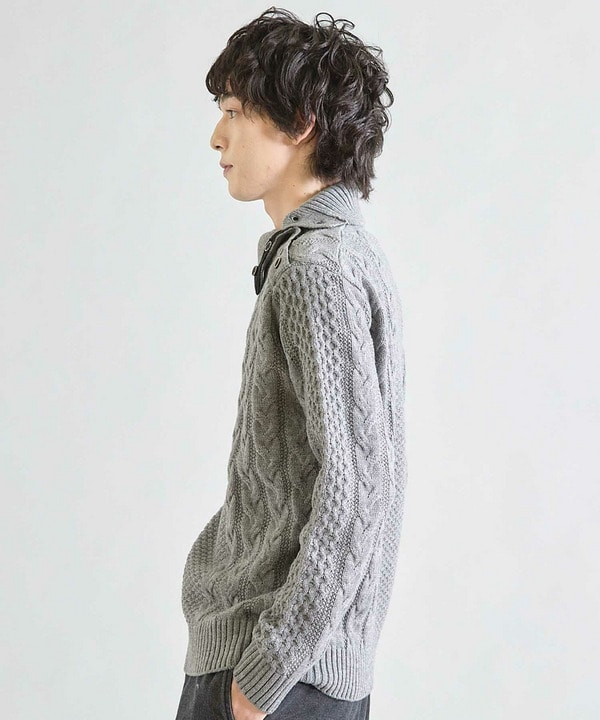 【ウォッシャブル素材】ドクターネックケーブルニット 詳細画像 12