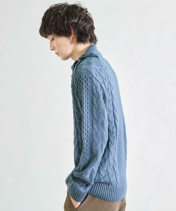 【ウォッシャブル素材】ドクターネックケーブルニット 詳細画像 17